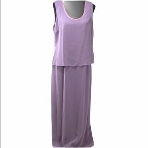 Patra Chiffon Floor Length Sleeveless Dress, Lilac, 16